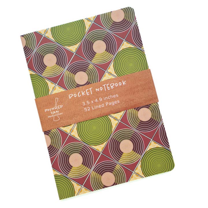Carnet de poche imprimé africain - Disques (Ankara) pour la vente par Pounded Yam Productions