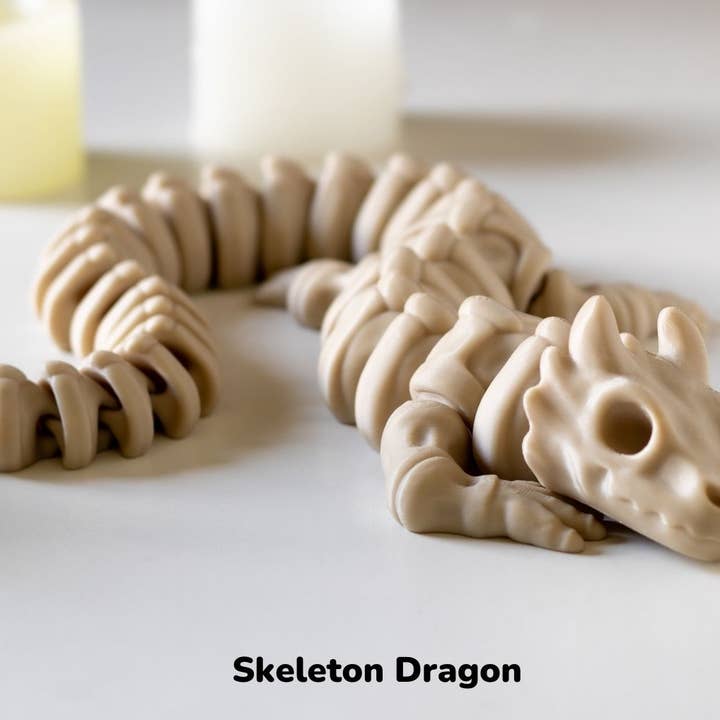 Artikulerende Baby Skeleton Dragon, 3D-trykt, Fidget-legetøj for engroshandel hos Great American Designs