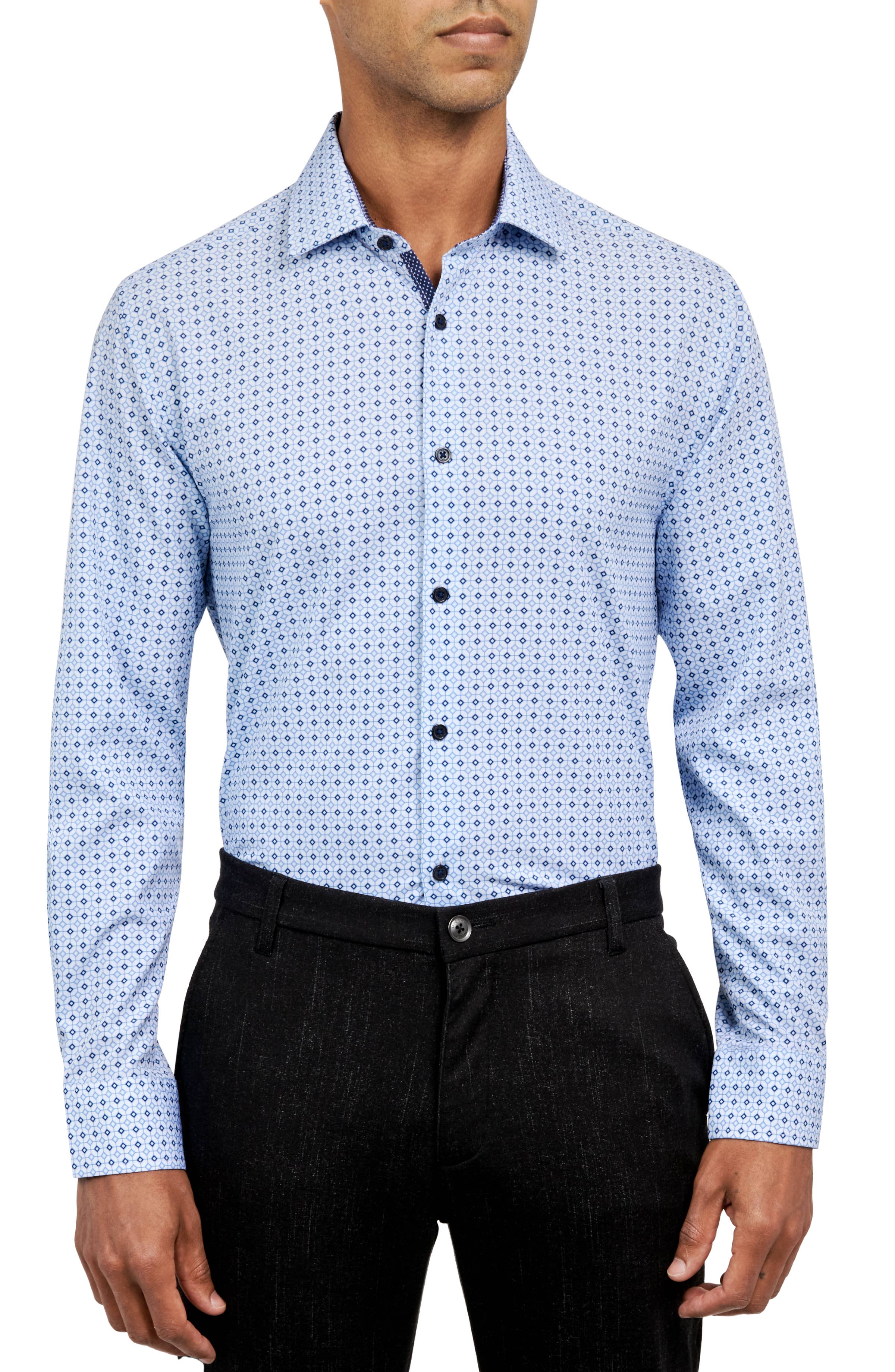 W.R.K - Venta al por mayor Camisa con botones - Hombre - CAMISA DE VESTIR AJUSTADA DIAMOND GEO ELÁSTICA EN 4 DIRECCIONES6