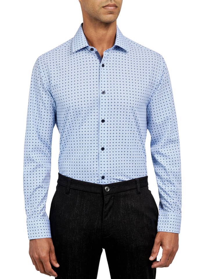 W.R.K - Venta al por mayor Camisa con botones - Hombre - CAMISA DE VESTIR AJUSTADA DIAMOND GEO ELÁSTICA EN 4 DIRECCIONES6
