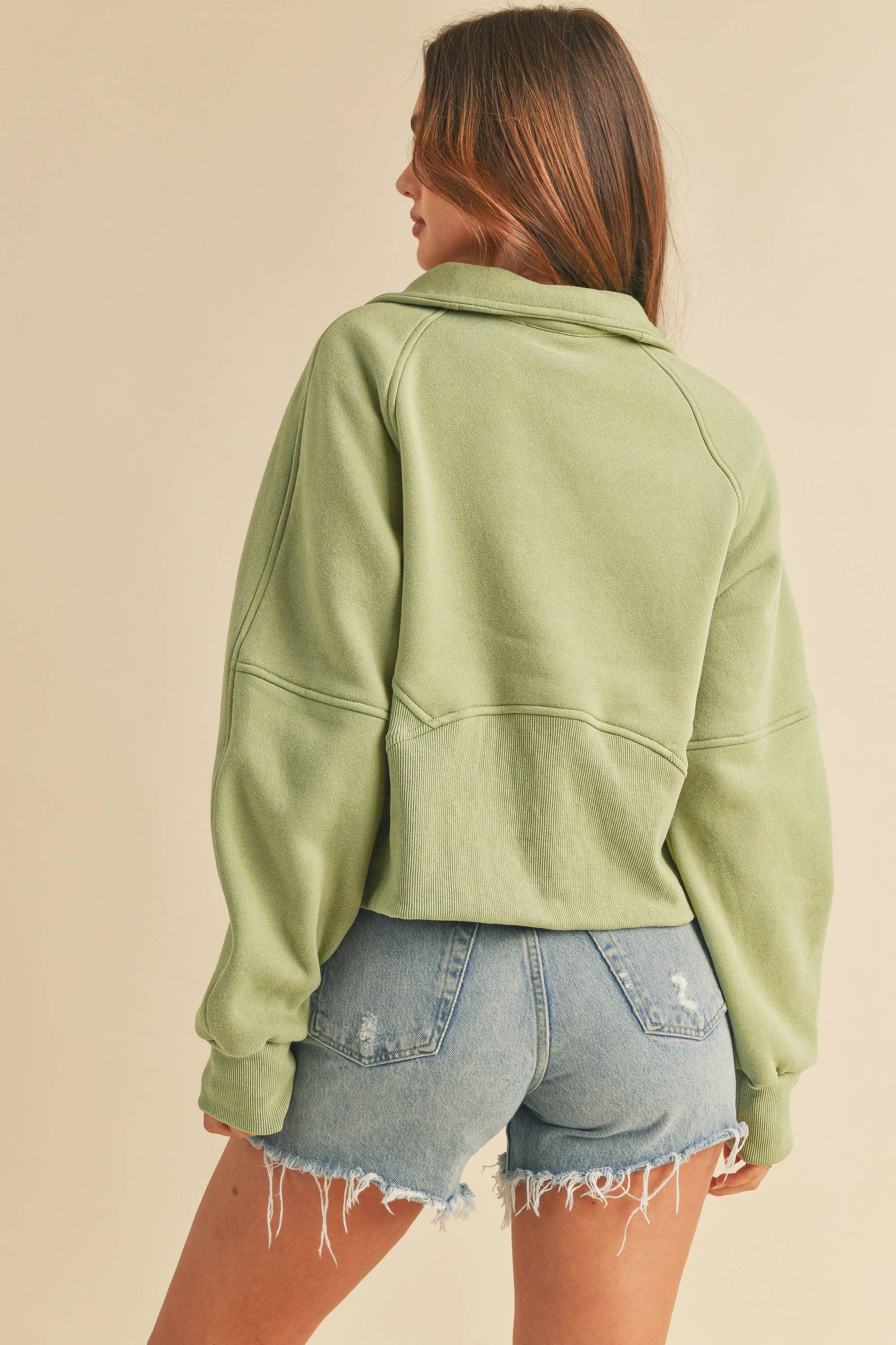 AEMI + CO - Wholesale Sweatshirt - Dames - 950CK Duif, trechterhals, halve ritssluiting, 287