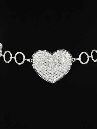 METAL RHINESTONE HEART CONCHO CHAIN BELT KM-1534 for wholesale by anbfashion