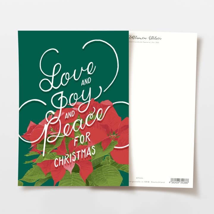 Weihnachtskarte roter Weihnachtsstern für den Großhandel von Wildblumen Atelier