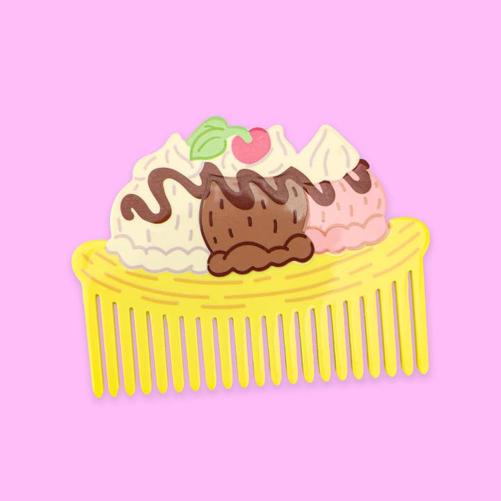 Sundae Hair Comb, Funny, Ice Cream, Accessory, Durable Comb for wholesale by Turtle's Soup
