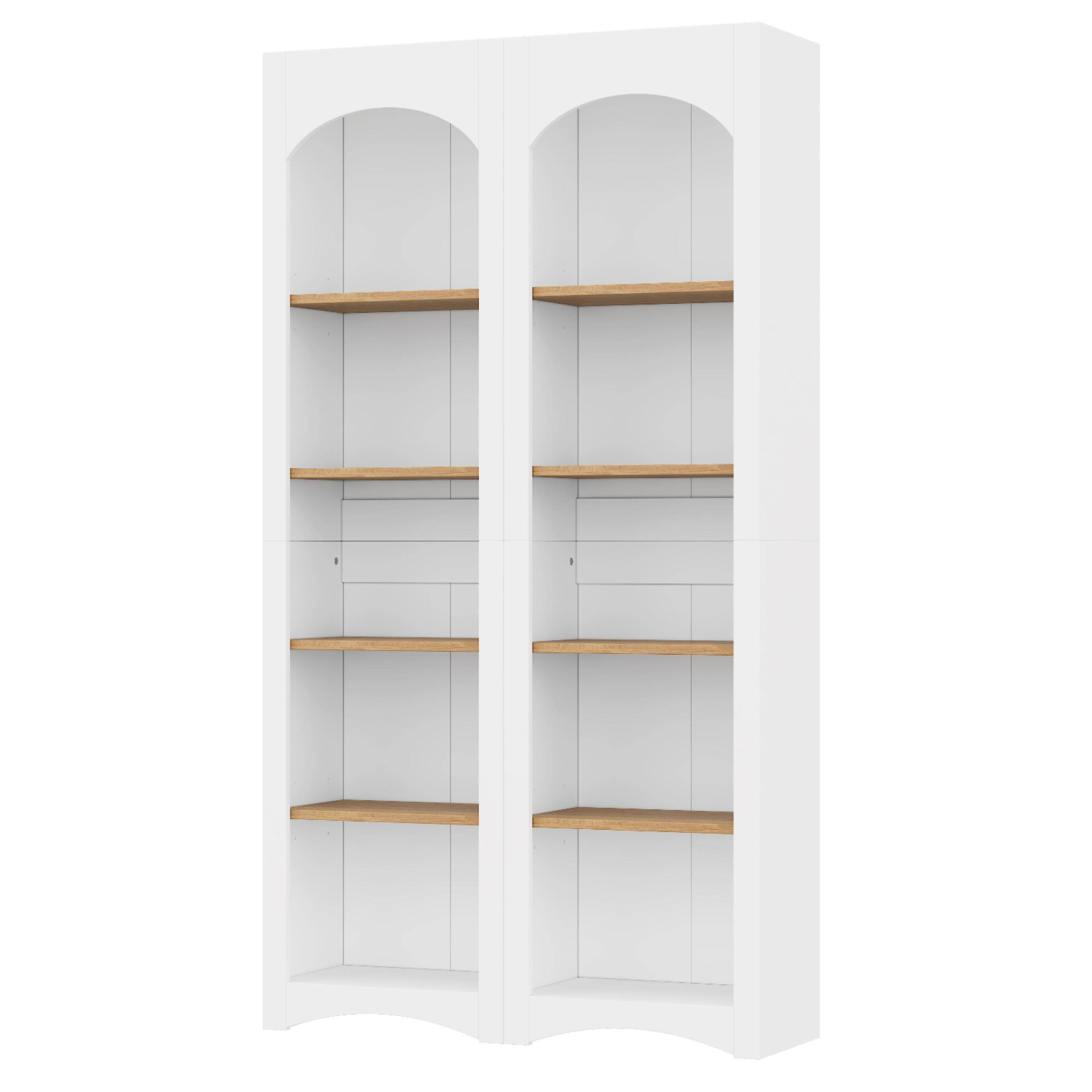 HOMYCASA DESIGN INC - Vente Bibliothèques - Ensemble de 2 bibliothèques à 5 niveaux de style rustique avec étagères réglables20