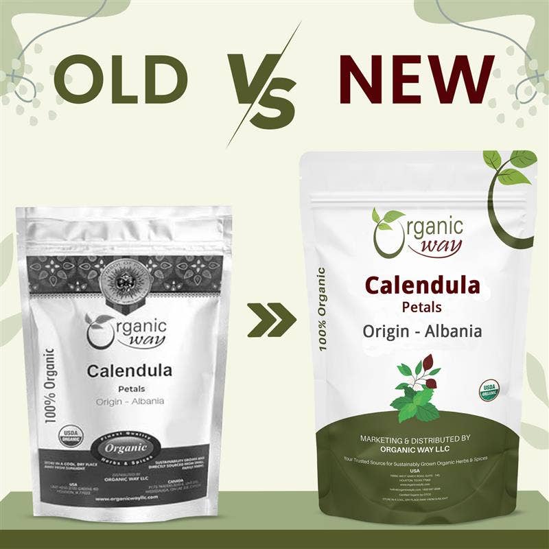 Organic Way LLC - Wholesale Herbs - Dried Calendula Petals | Herbal Tea (Calendula Officinalis) - European Wild-Harvest | Kosher Certified | USDA Certified | Origin - Albania1