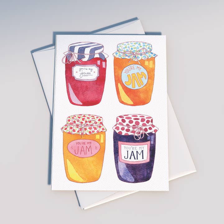 You’re My Jam: Watercolor Greeting Card A7 Felt Finish Paper for wholesale by Tiday Art
