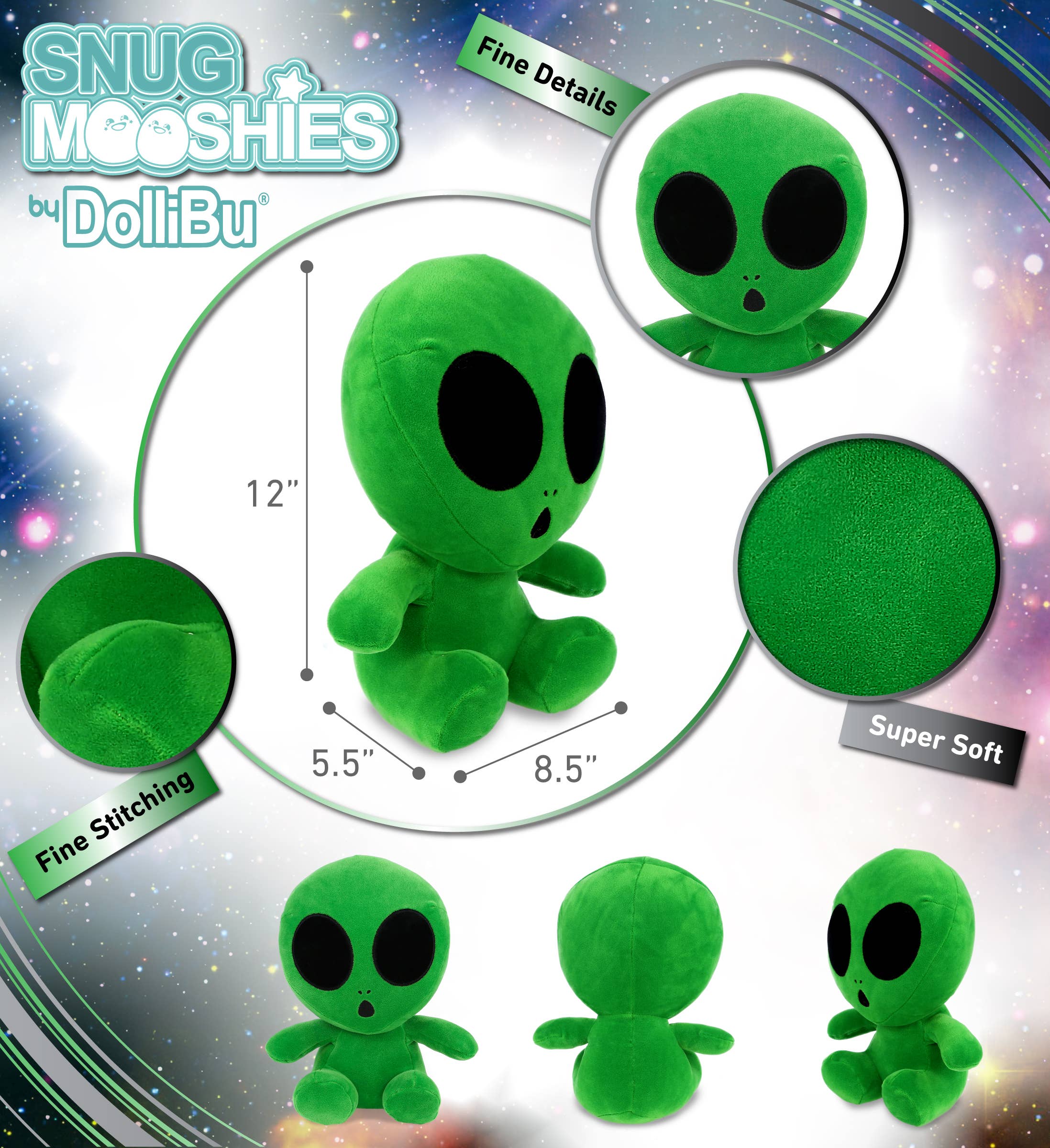 Cota Global - Vendita all'ingrosso Peluche - Bambini e neonati - Snug-Mooshies Peluche - Alieno Verde 12"2