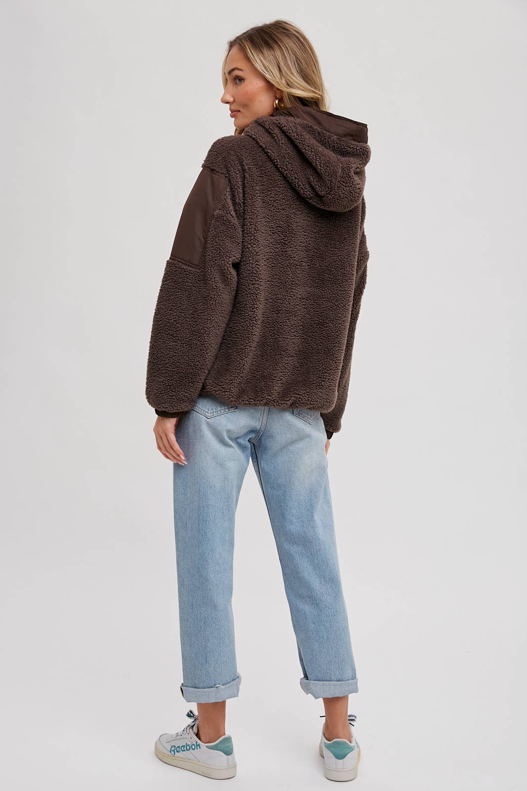 Bluivy - Wholesale Hoodie - Women's - FAUX SHEARLING CONTRAST HOODIE20