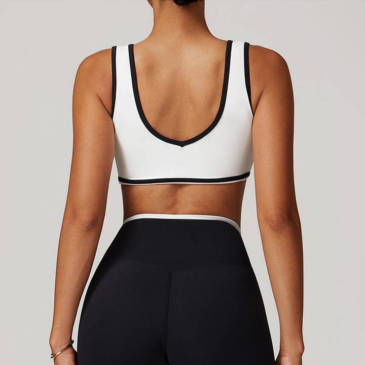 WONDERXFANS - Wholesale Sports Bra - Women's - Breathable Nude Contrasting Color Sports Bra