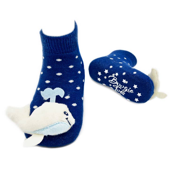 Baby Whale Boogie Toes Rattle Socks for wholesale by Boogie Toes
