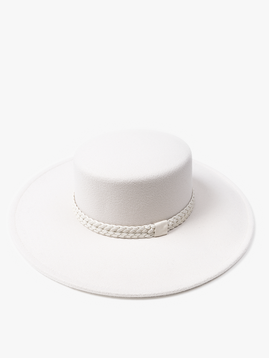 Jen & Co. - Wholesale Fedora - Women's - HAT2366 Lynnie Wide Brim Hat w/ Straw Band2