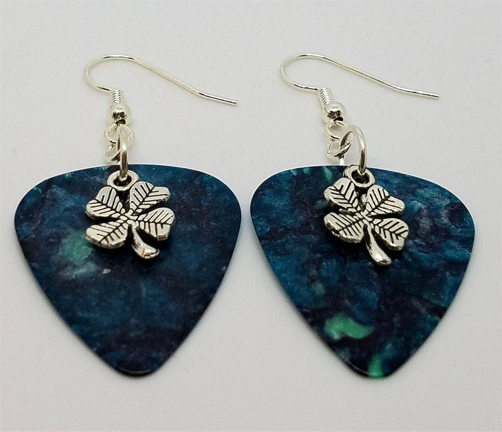 Simply Raevyn - Wholesale Dangle Earrings - Small Shamrock Charm Guitar Pick Earrings2