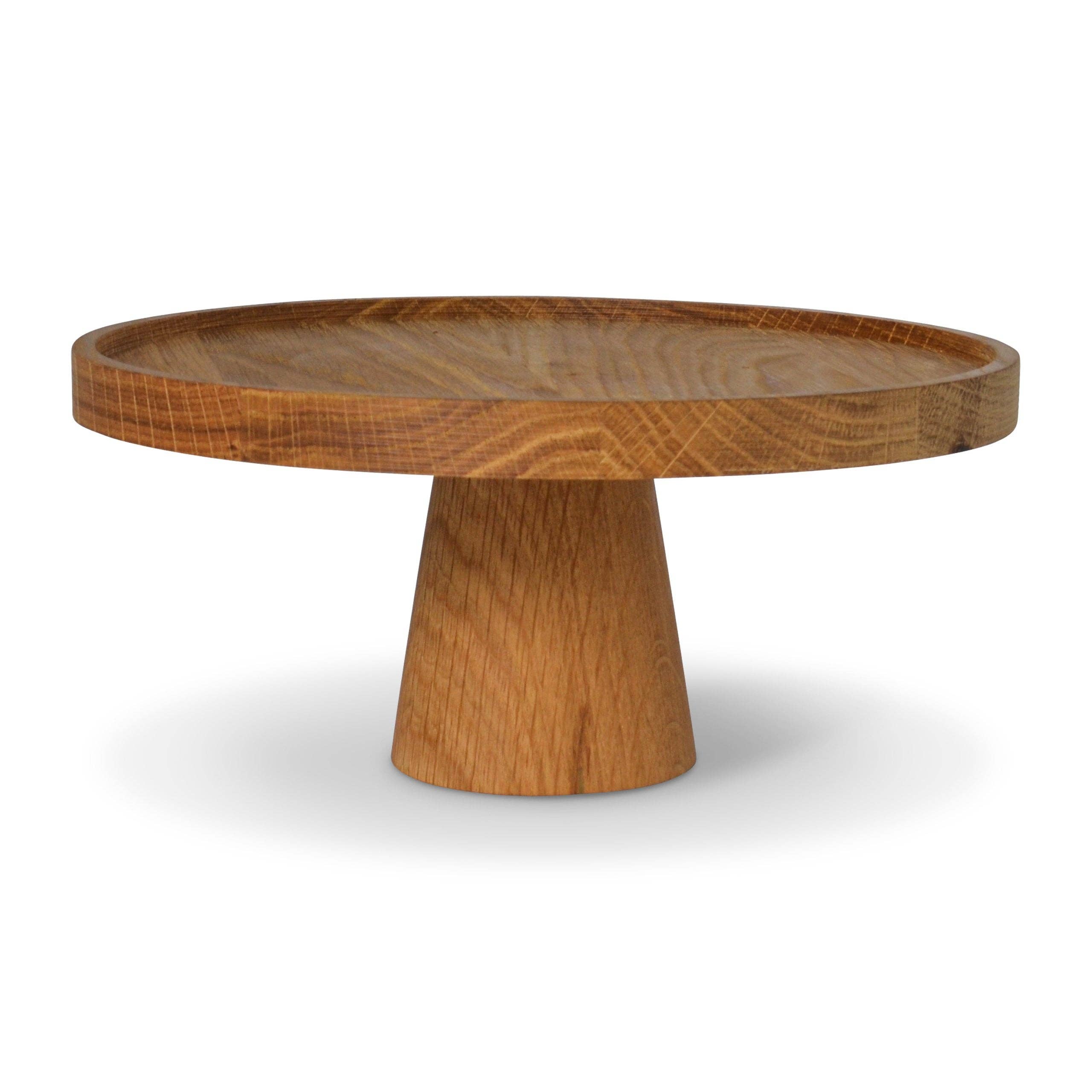 Natuhr – Bandeja de servir por atacado – Suporte para bolos redondo de carvalho - prato para servir13