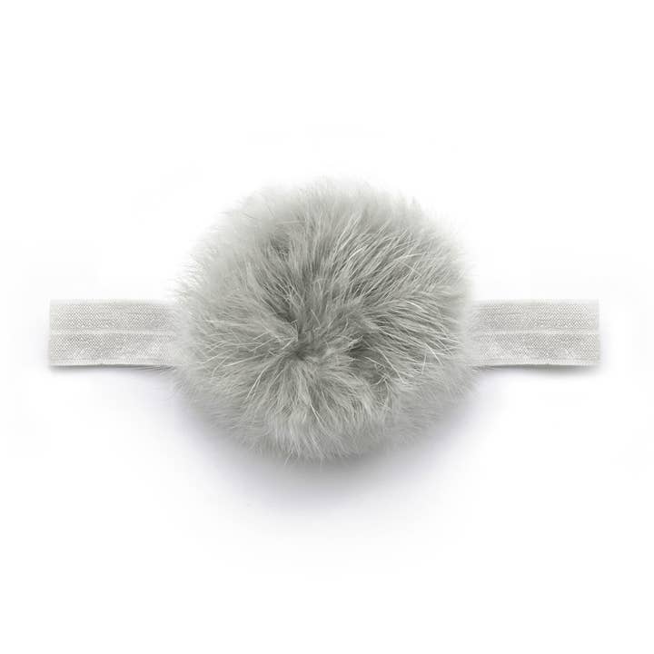 Diadema Baby Silver con pompones para venta al por mayor de Verity Jones London