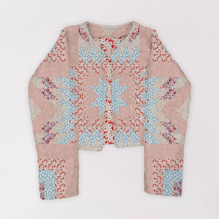 Giacca trapuntata corta Patchwork Rose di Adeline per la vendita all'ingrosso da parte di Ida Mae Home