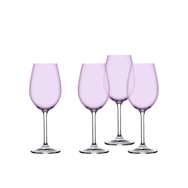 Godinger - Wholesale Wine Glass - Set of Four Meridian White Wine - Blue & Purple