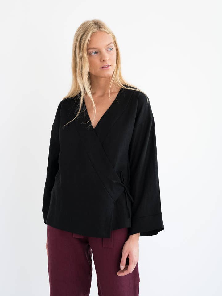 Delilah Linen Kimono Jacket for wholesale by Love and Confuse
