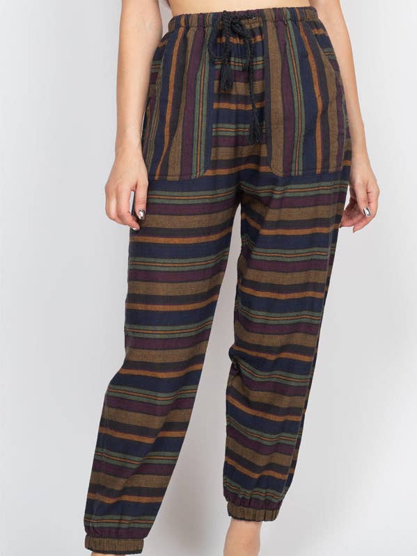 Beachy Boho Stripe Studio Pants for wholesale by Lakhays Collection Inc.
