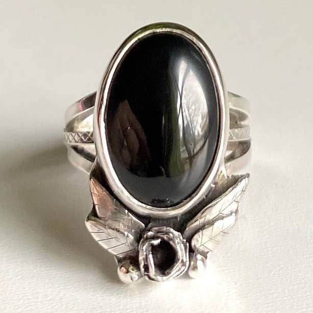 Onyx rose statement ring for wholesale by Nevermore Fine Jewelry