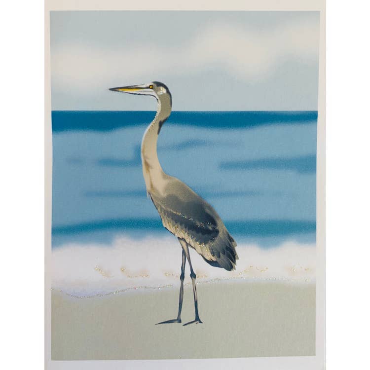 Studio Daedre - Wholesale Everyday Greeting Card - Heron Bird at Beach - Loose Card0