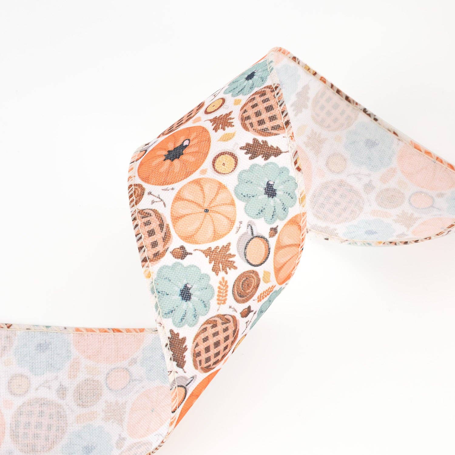 LA Ribbons Wholesale - Wholesale Ribbon - Gift Wrapping - 2 1/2" Wired Ribbon | "Pumpkin Frenzy" Natural/Multi | 10 Yard Roll3