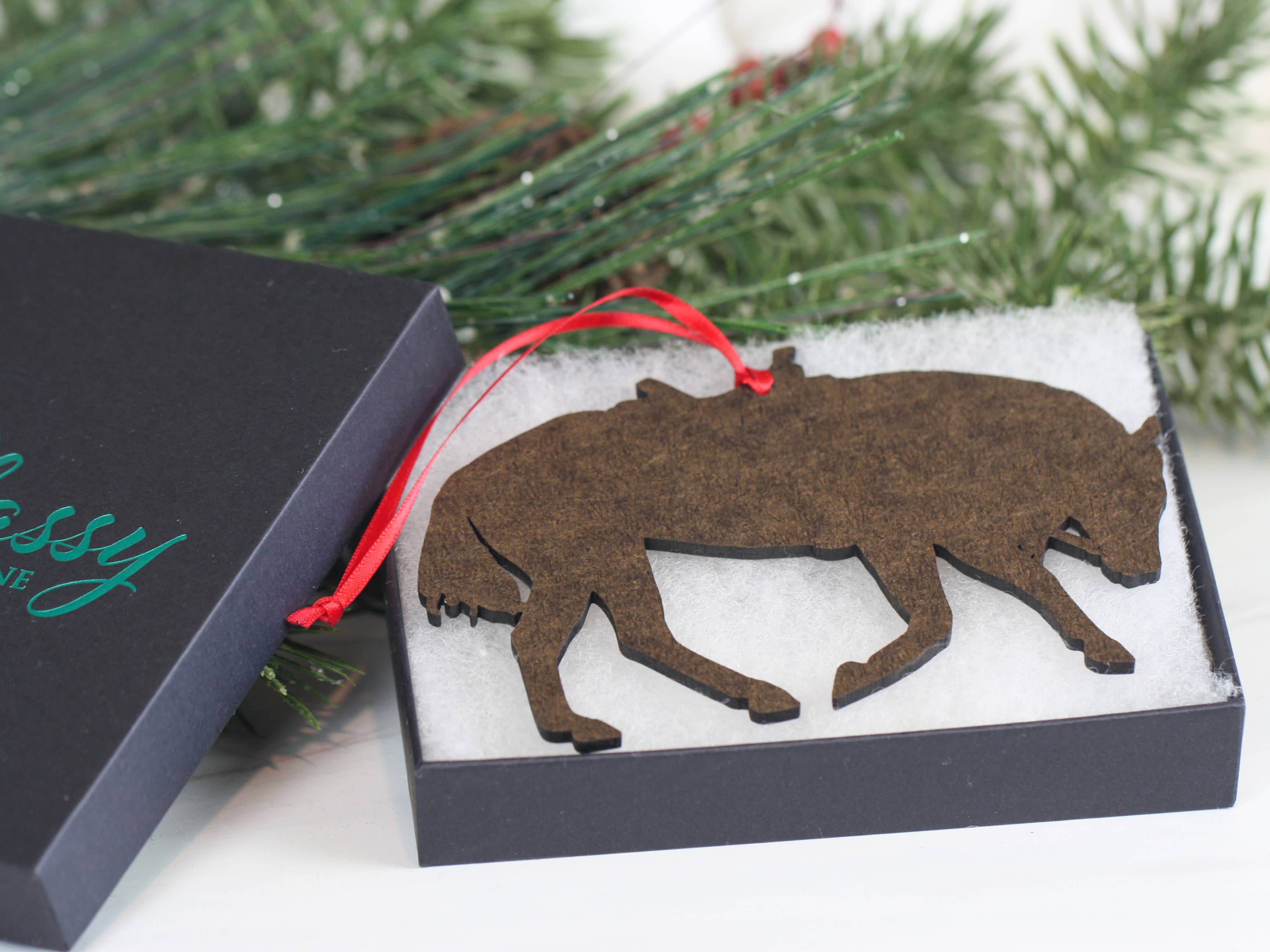 Classy Equine - Vente Objets de décoration - Ornement de Noël cheval de ranch western peint chestnut overo9