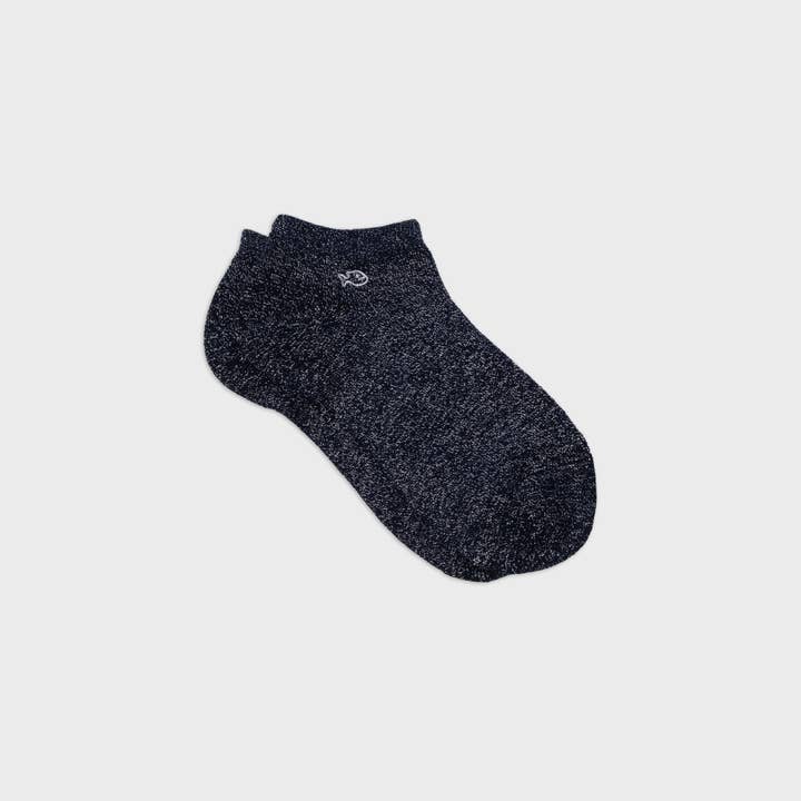 Calcetines tobilleros de algodón con purpurina azul marino para venta al por mayor de BILLYBELT