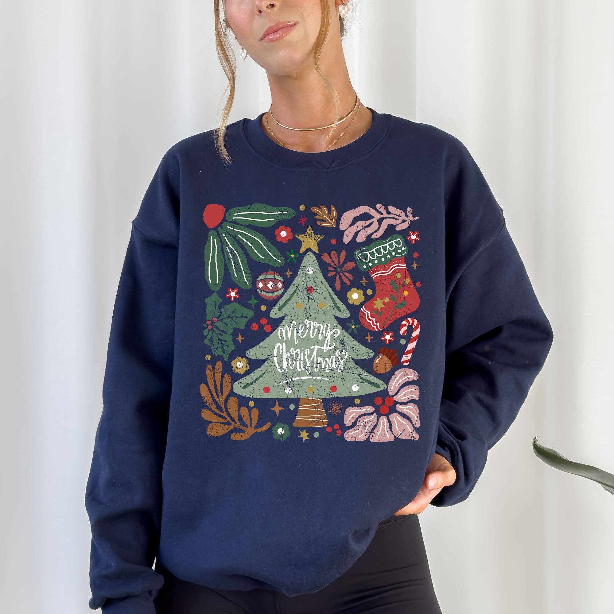 Refinery Number One LLC - Vendita all'ingrosso Felpa stampata - Unisex - Felpa natalizia, motivo floreale verde, fiori, felpa natalizia6