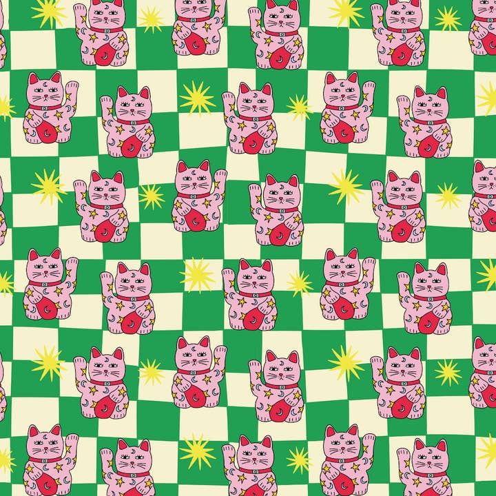 Eat the Moon | Greeting cards and stationery – wholesale Wrapping paper roll – Gift wrap - Waving cat1