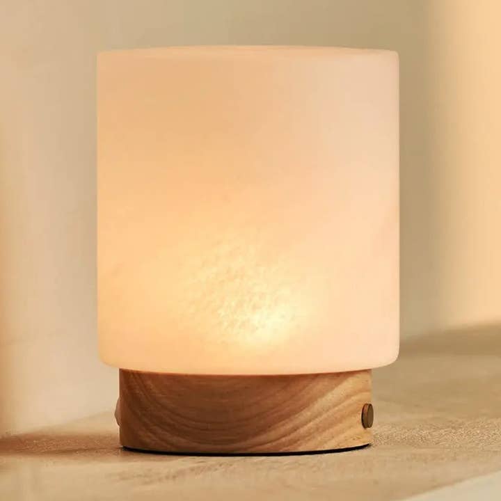 Tavellio - Wholesale Accent/Desk Lamp - Pien Light Brown Wooden Table Lamp – Rechargeable, Dimmable & Up to 100 Hours of Battery0