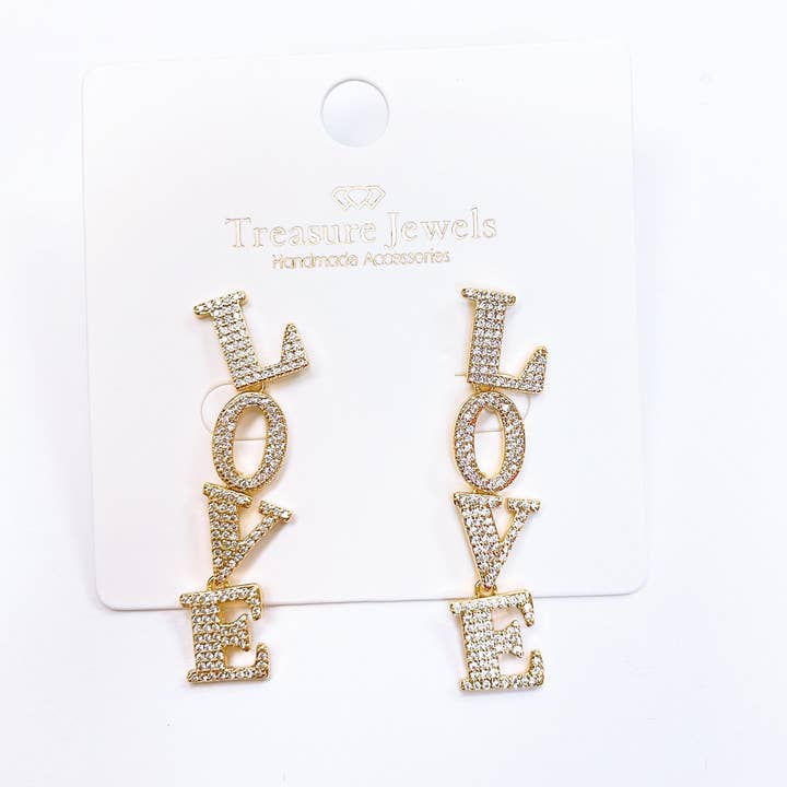 Love love earrings for wholesale by Treasure Jewels Inc.