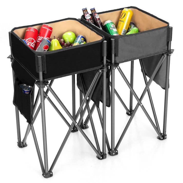 Hard Rock Health Stores - Wholesale Patio Table - 2 Pieces Folding Camping Tables with Large Capacity Storage Sink10