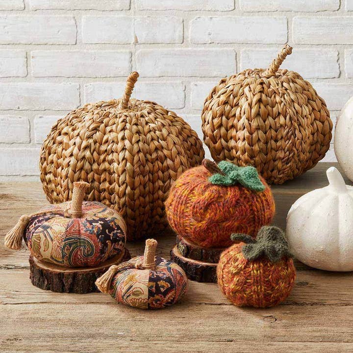 SERRV International - Wholesale Decorative Tabletop Object - Kalamkari Patchwork Pumpkins - Set of 2