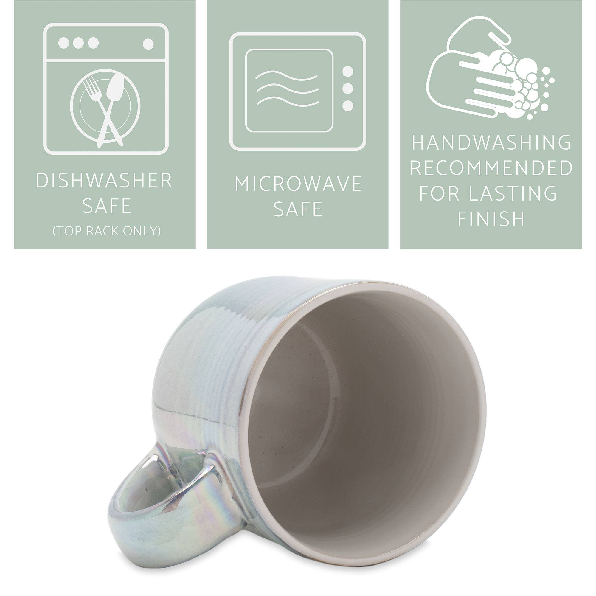 EAST AVENUE - Wholesale Coffee Mug - Mug 4-Pack 17oz Iridescent Ribbed White PRICE IS PER MUG3