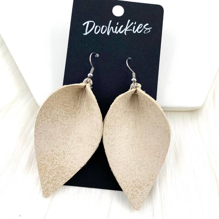 Doohickies - Wholesale Dangle Earrings - 2.5" Pastel Glazed Petals -Spring Earrings