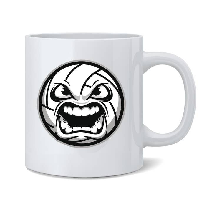 Tasse à café amusante Volleyball Face Angry Ball Team Player 11 oz pour la vente par Gotham Gifts