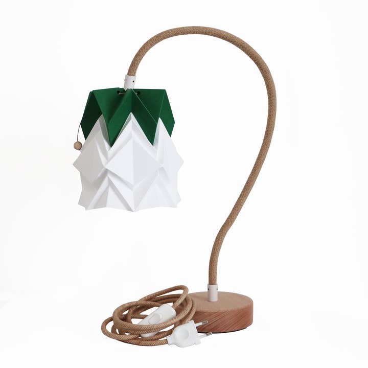 Lampe de Table Kikyo avec pied flexible et petit abat-jour en papier for wholesale by Tedzukuri Atelier