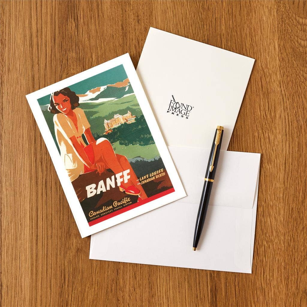 Found Image Press – wholesale Stationery/notecard set – Greeting Card TR-238 Banff Travel Poster1