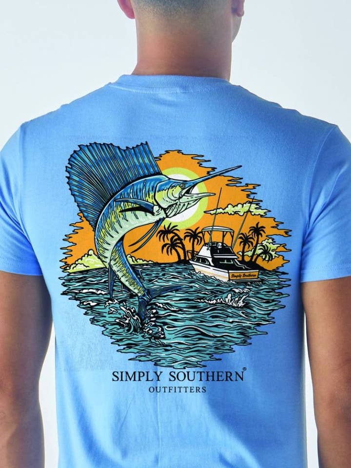 simply southern - Wholesale Screen Printed T-Shirt - Kids - YTH-MN-SS-SAILFISH-WAVE0