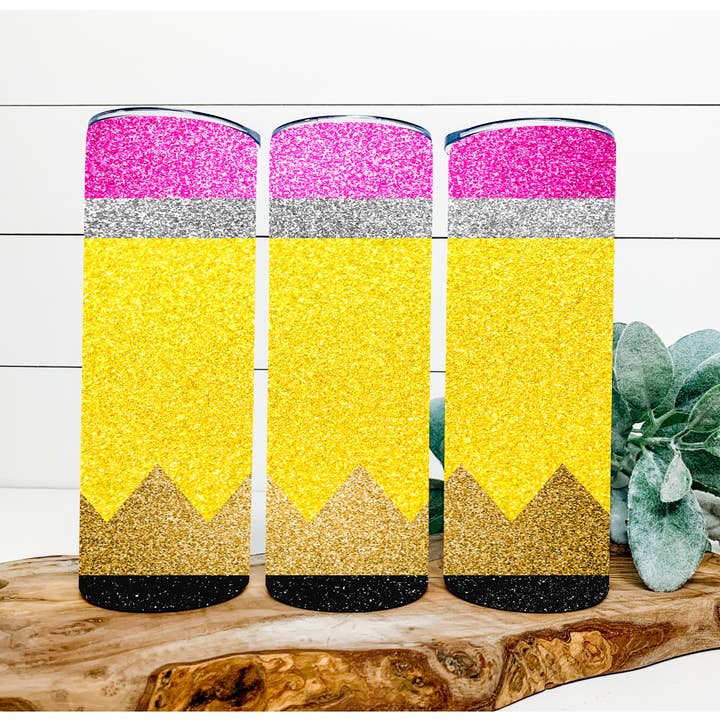 DecoExchange - Wholesale Insulated Mug/Tumbler - Pencil Tumbler, Teacher Tumbler, 20 oz Skinny Tumbler DECOET