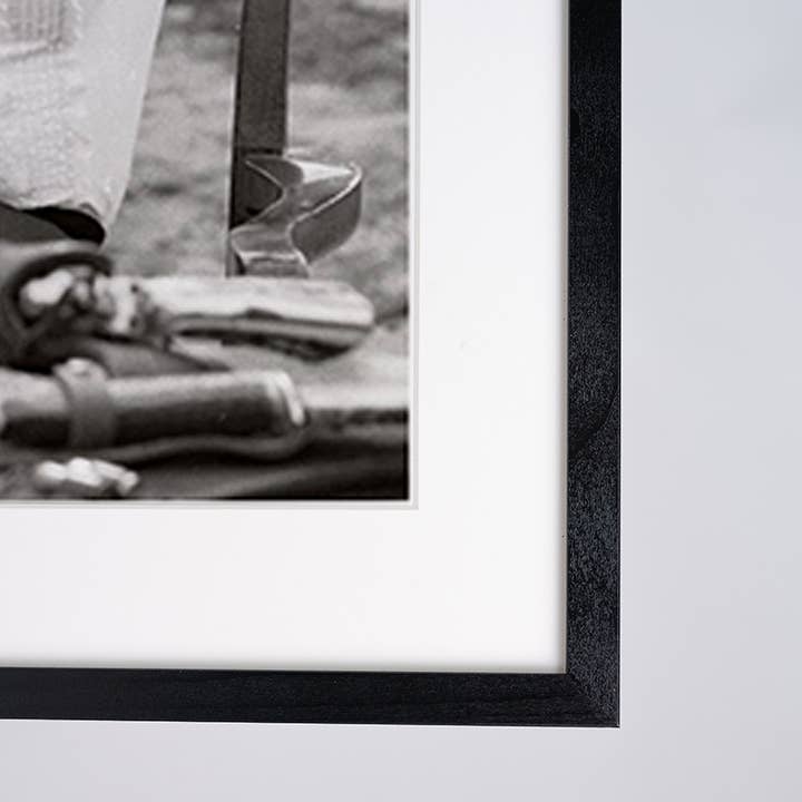 Black Brigitte Bardot on Set. Wall art print with frame. for wholesale on Faire7