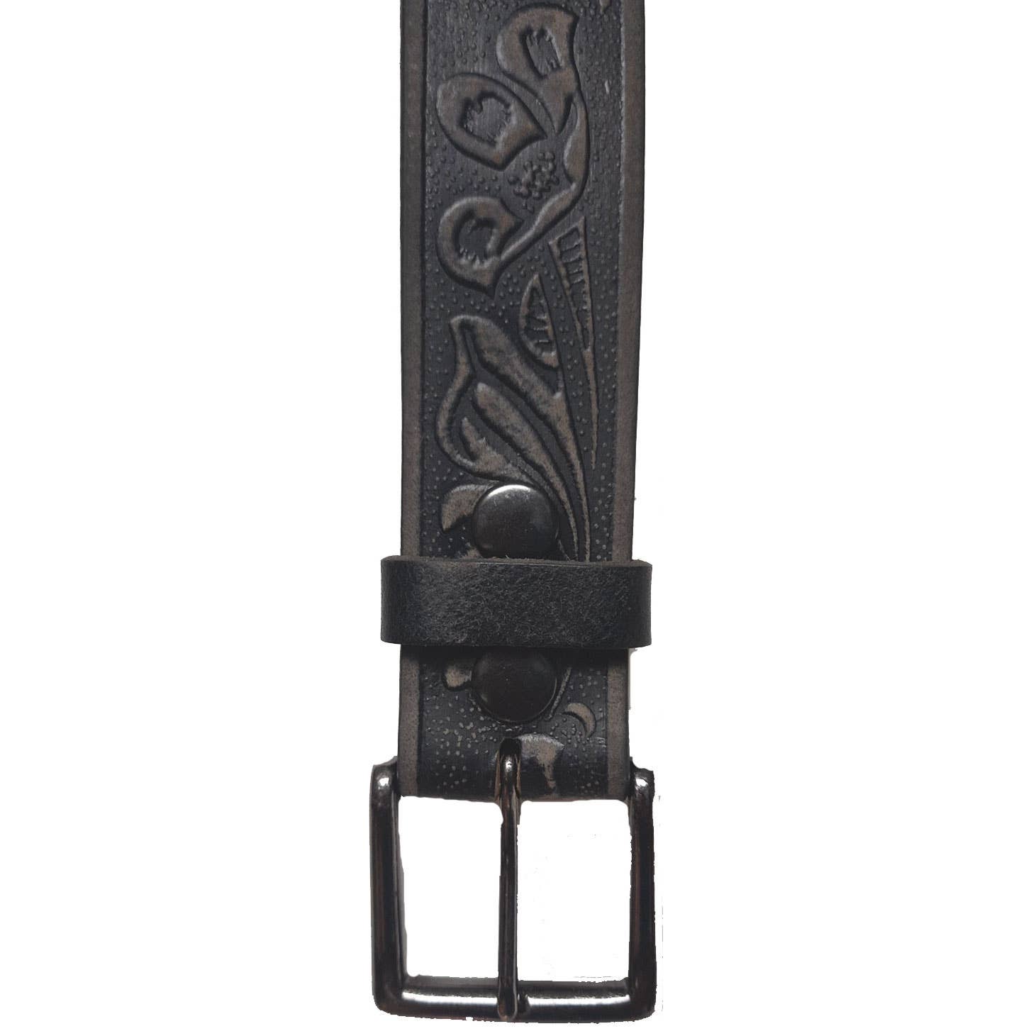 IGI CANADA - Wholesale Belt - Unisex - GENUINE LEATHER 40MM FLOWER EMBOSSED BELT #10403