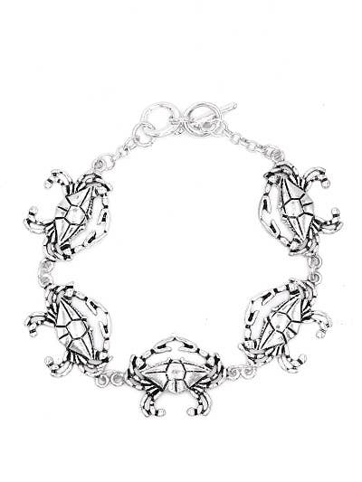 0011 PREMIERE - Wholesale Schakelarmband - FR4706 Antieke zilveren armband met krabschakel en ketting2