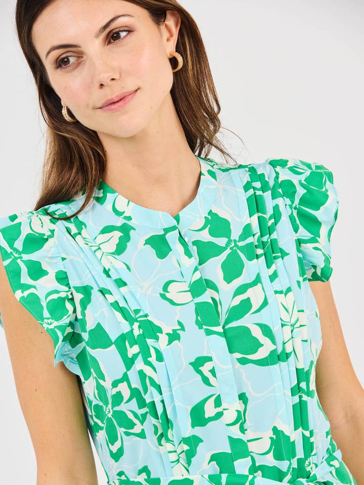 Mary Square - Wholesale Dress – Women's - Jenn Dress | Tropical Bouquet Green5