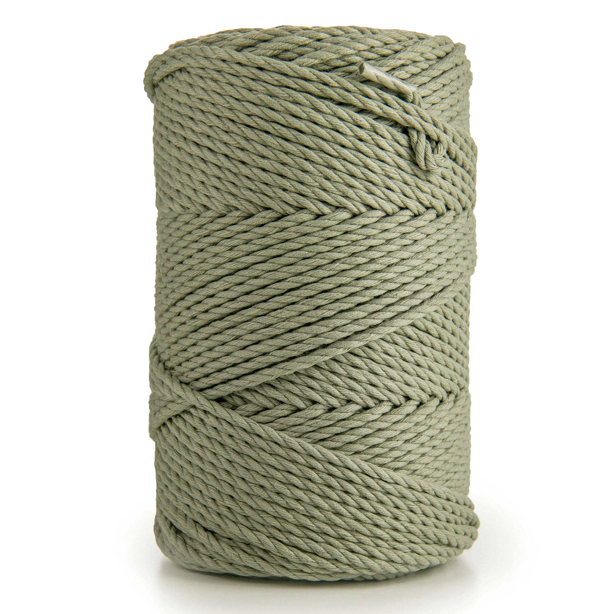 MB Cordas - Wholesale Cord - 3MM 3 Strand Twisted 500g Macrame Cotton Cord SAGE GREEN 130-145m  Macrame Rope 3 ply Craft String2