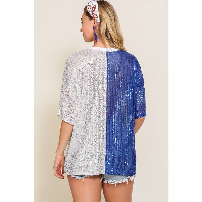 Paperdoll - Wholesale T-Shirt - Women's - Sequin round neck oversized stop4