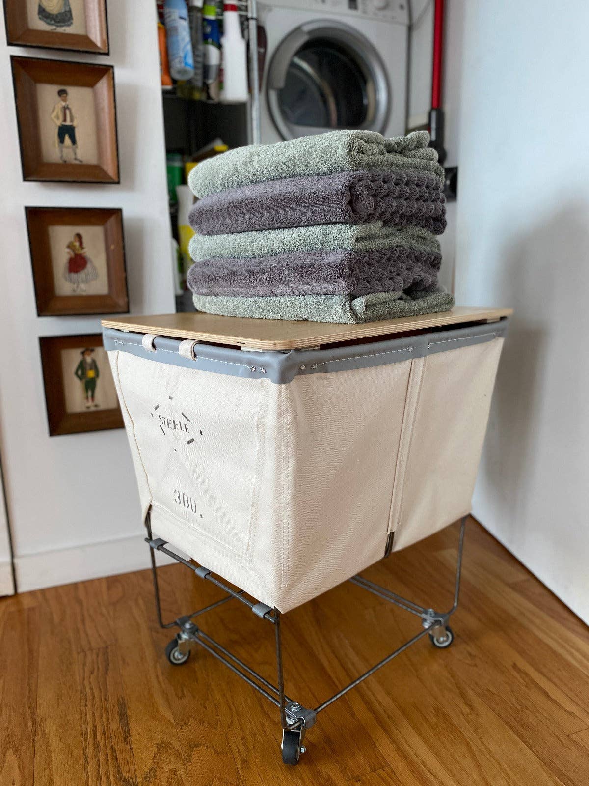 Steele Canvas Basket Corp. - Venta al por mayor Cesta/caja de almacenamiento - Tapa rectangular de madera - 3 Bu.3