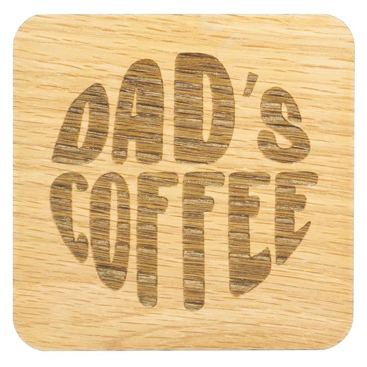 Porta-copos Dad Coffee Oak Folheer por atacado de Elesium Designs