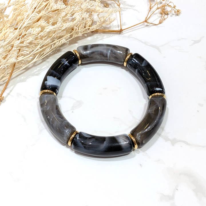 LOLO & YAYA - Wholesale Link & Chain Bracelet - Elastic bracelet 1cm Kecy resin7